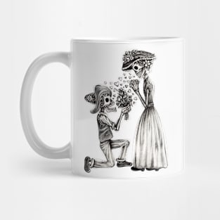 Couple in love skull day of the dead. Mug